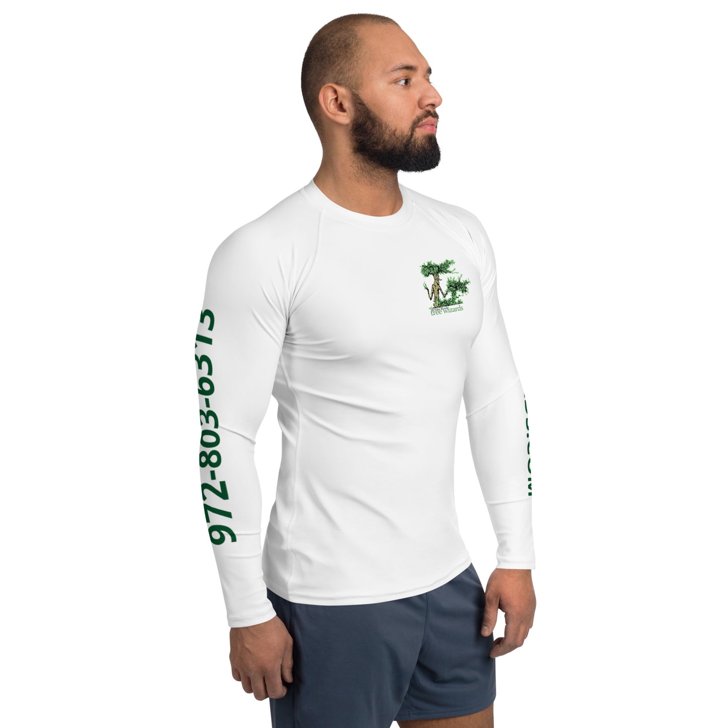 Tree Wizards White Men's Rash Guard (Moisture Wicking)