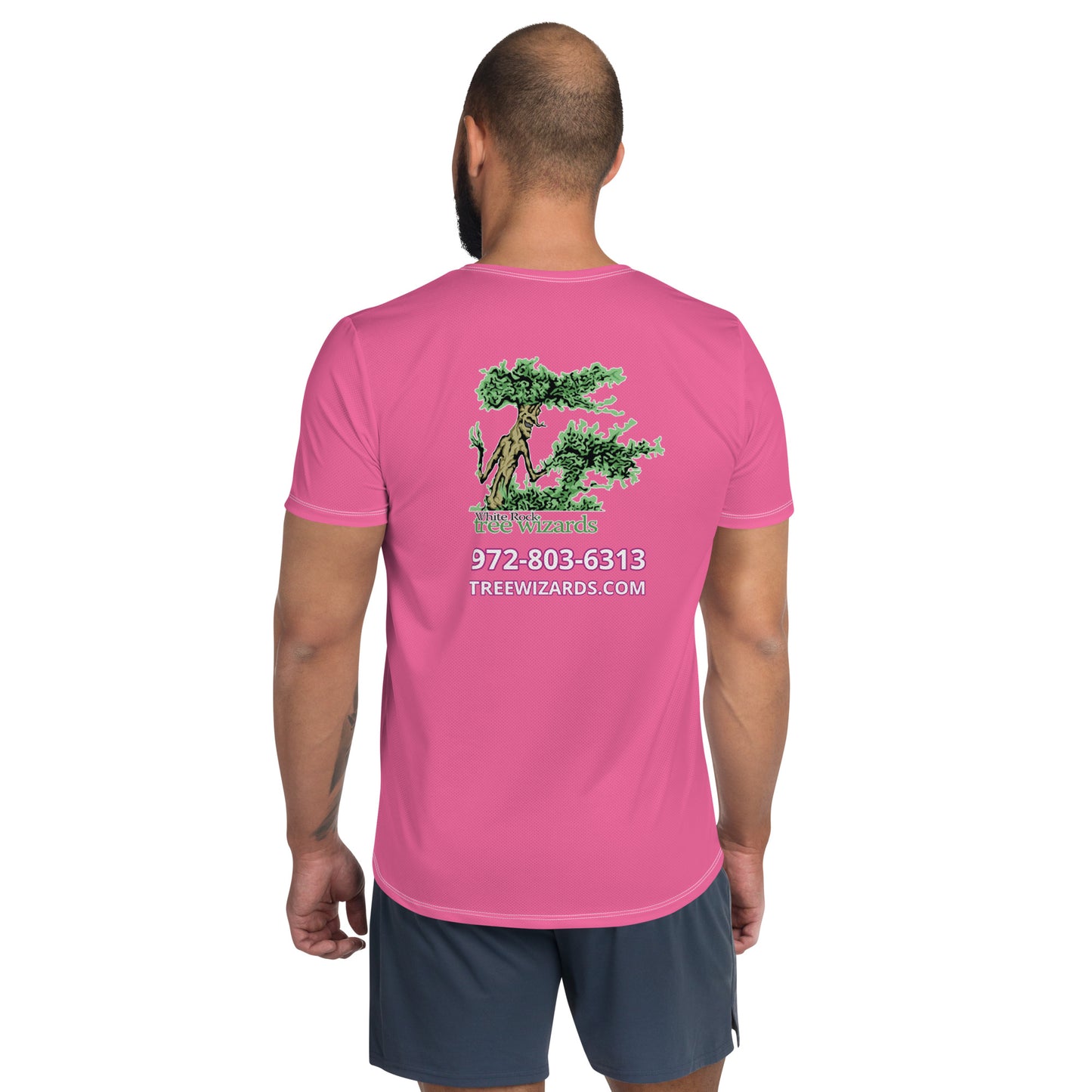 Tree Wizards Pink Men's Athletic T-shirt (Moisture Wicking)