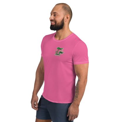 Tree Wizards Pink Men's Athletic T-shirt (Moisture Wicking)