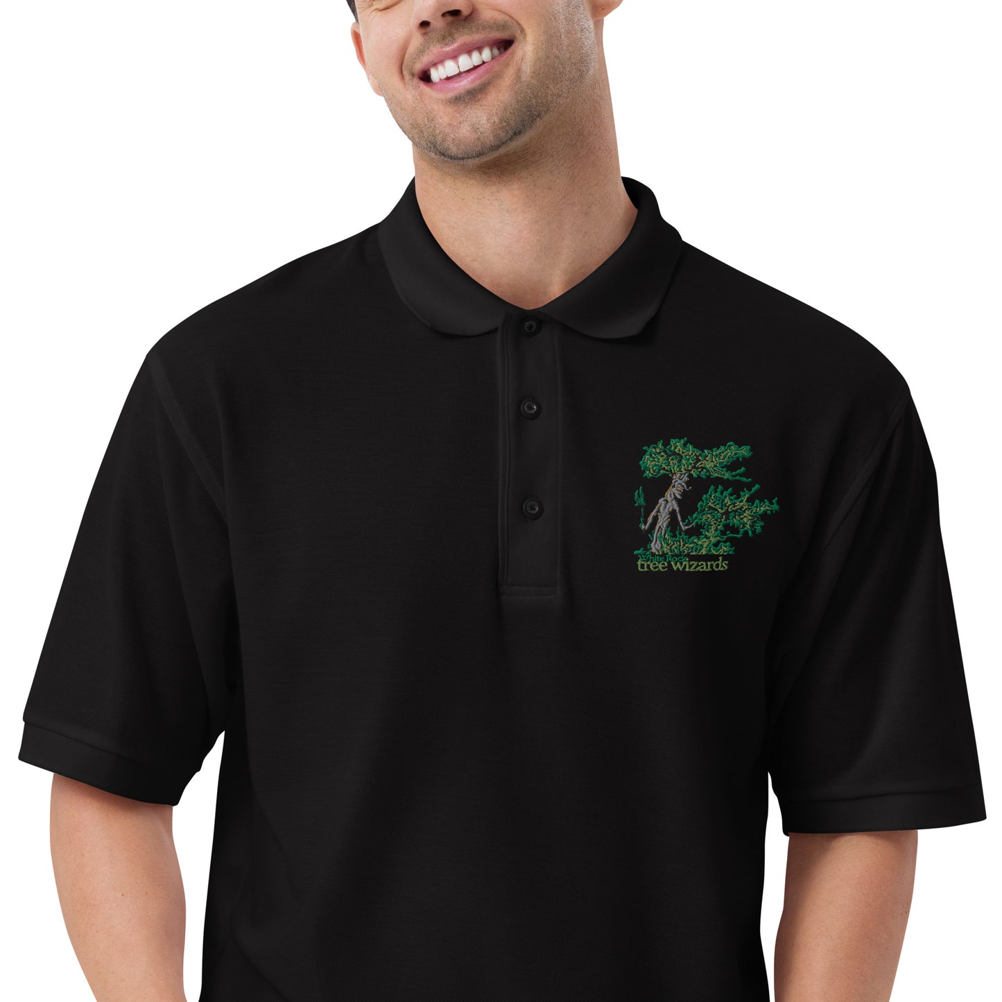 Tree Wizards Men's Premium Embroidered Polo