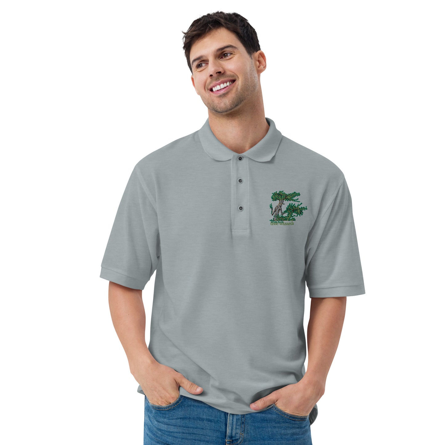 Tree Wizards Men's Premium Embroidered Polo