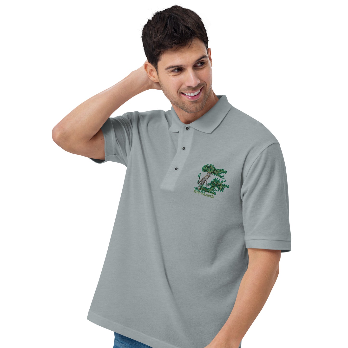 Tree Wizards Men's Premium Embroidered Polo