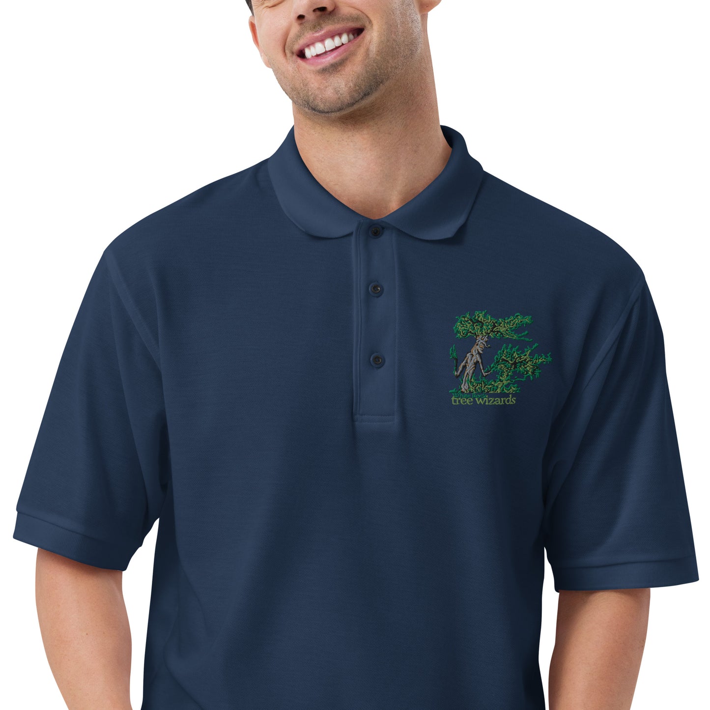 Tree Wizards Men's Premium Embroidered Polo