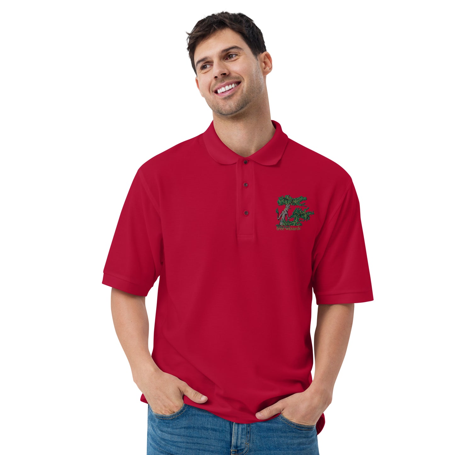 Tree Wizards Men's Premium Embroidered Polo