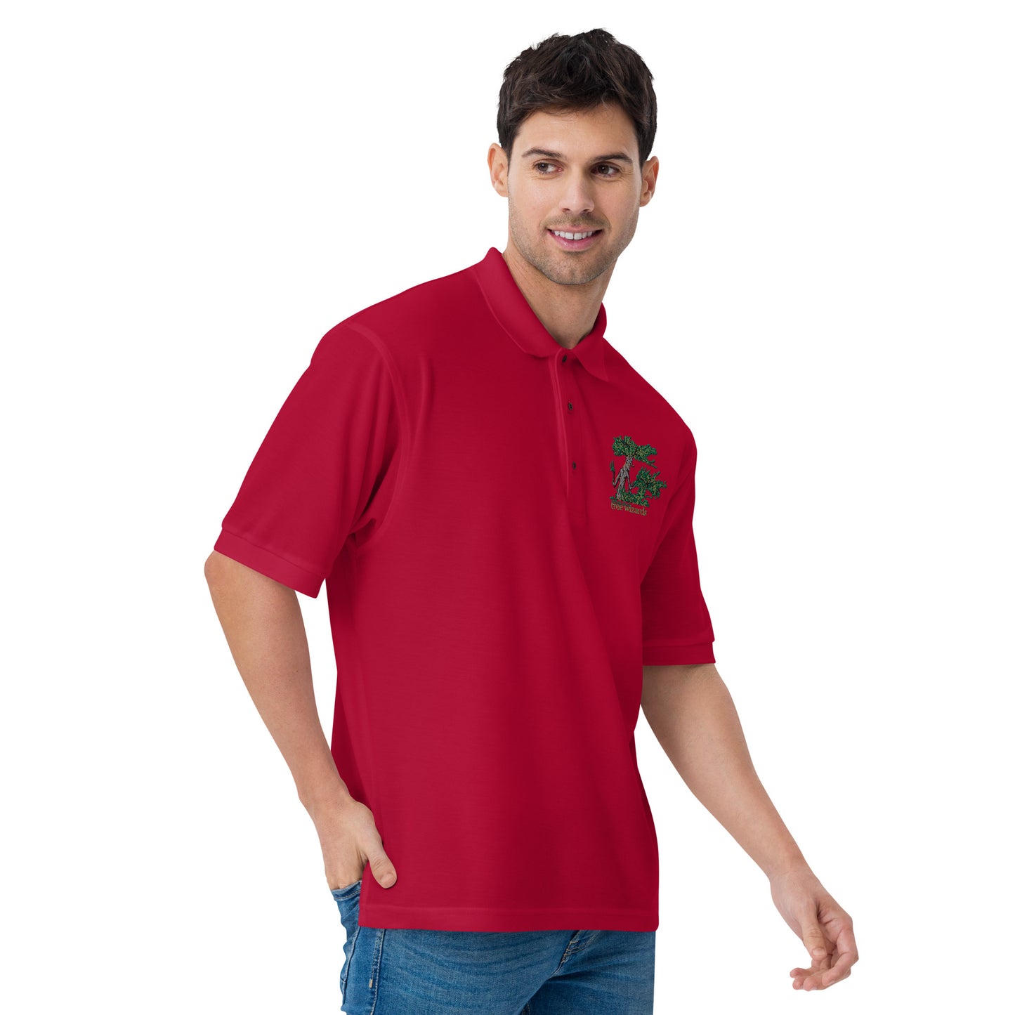 Tree Wizards Men's Premium Embroidered Polo