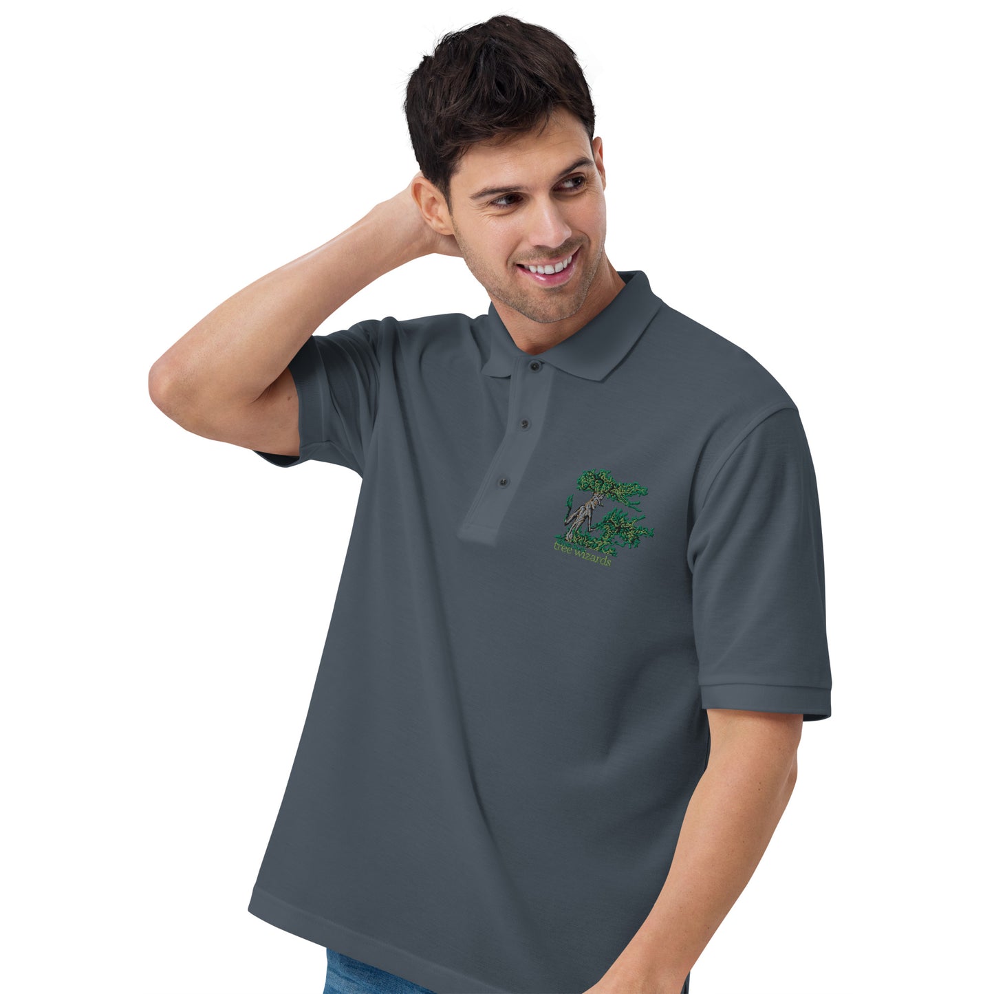 Tree Wizards Men's Premium Embroidered Polo