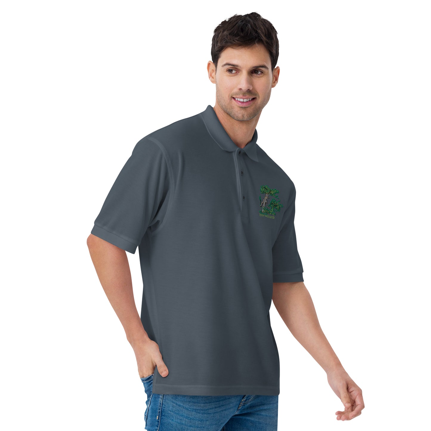 Tree Wizards Men's Premium Embroidered Polo