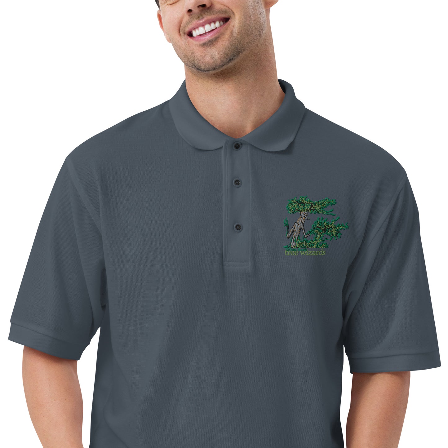 Tree Wizards Men's Premium Embroidered Polo