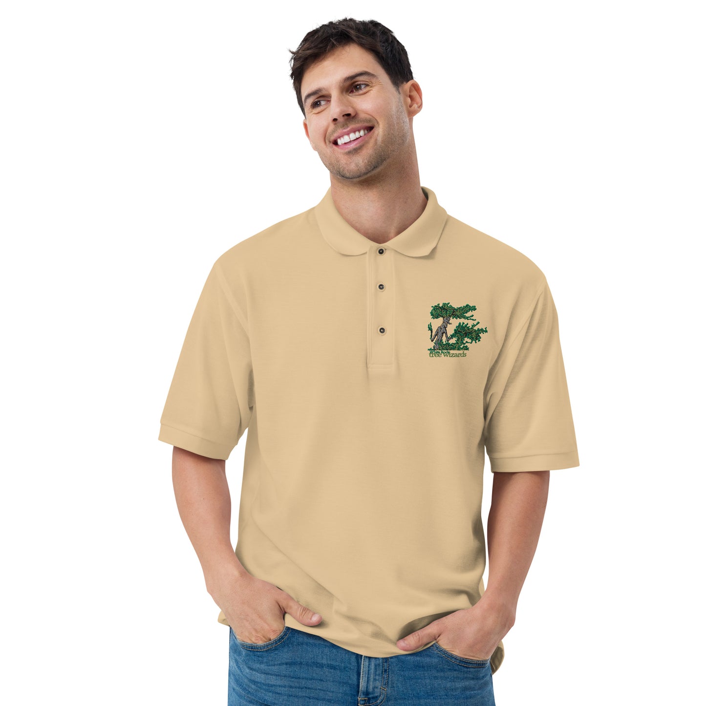 Tree Wizards Men's Premium Embroidered Polo