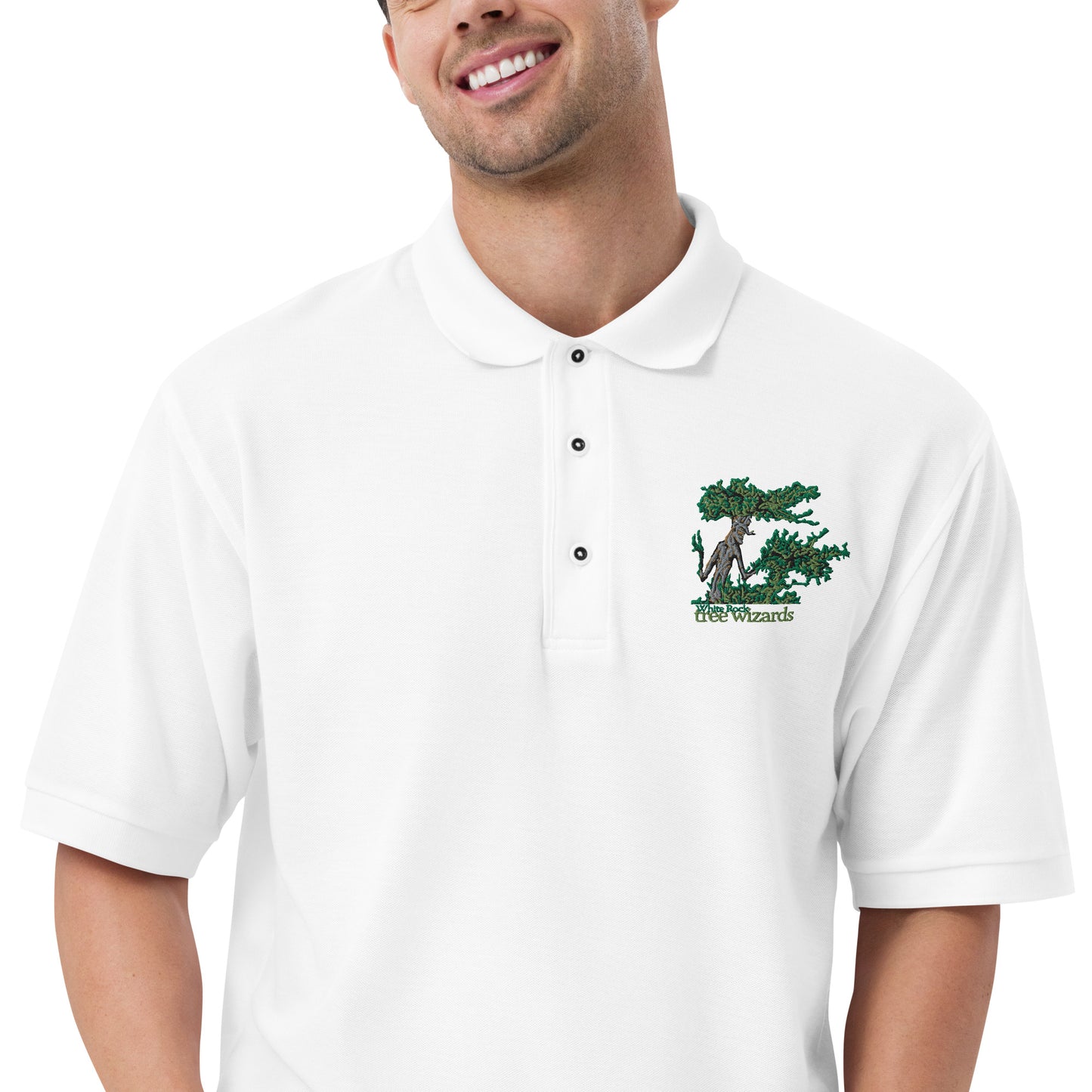 Tree Wizards Men's Premium Embroidered Polo